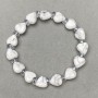 Kaholong bracelet heart 10mm+- Swarovski-style beads 6x3mm+- length 18cm+- stretch