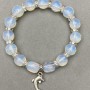 Opalite bracelet faceted bead 10mm+- bar 11x8mm+- with inserts, length 18cm+- stretch