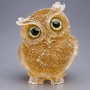 Souvenir figurine Owl, recycled citrine chip in resin, diameter 60x50x40 mm+