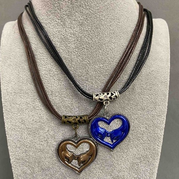 Friendship pendant Hearts, 31x33 mm diameter, 45-48 cm length