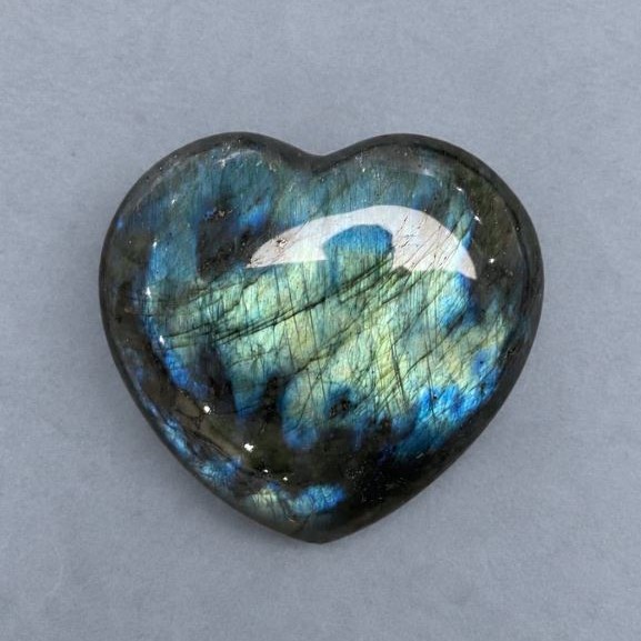 Labradorite souvenir stone in a heart shape 67x67mm+- weight 168g