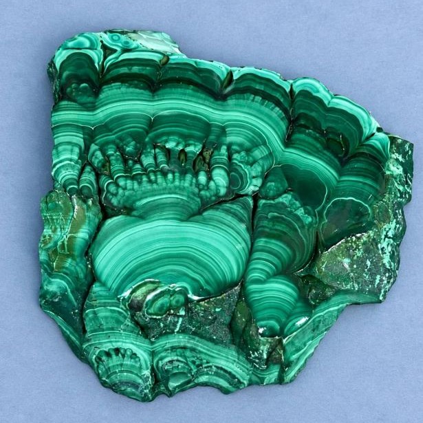 Natural stone souvenir plate Malachite 88x88x10 mm ± weight 205 g