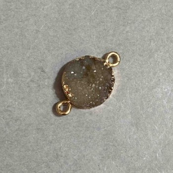 "Druzy" connector acrylic "gold" , diameter 14 mm L3 mm