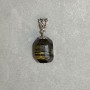 Pendant Tiger's Eye & Falcon's Eye faceted 20x15mm +/-, length 38mm +/-