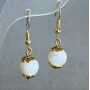 Earrings Pearl smooth bead 10mm +- , length 33mm +-