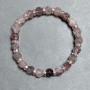 Bracelet Strawberry Quartz faceted 8x7mm+- with inserts, length 18cm+- stretch