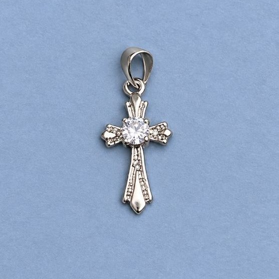 Pendant Charm Cross 20x10mm+-, length 25mm+