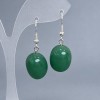 Jade earrings oval, diameter 15x20mm ±, length 40mm ±