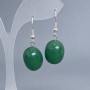 Jade earrings oval, diameter 15x20mm ±, length 40mm ±