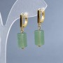 Jade earrings cylinder, diameter 12x8mm +/-, length 30mm +/-
