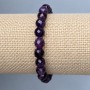 Amethyst bracelet, faceted round bead, diameter 8 mm ±, length 18 cm ±, stretch