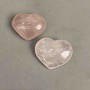 Pair Hearts Pink Quartz souvenir natural stone, diameter 45-48x35-40mm+-85g
