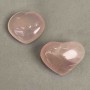 Pair Hearts Pink Quartz souvenir natural stone, diameter 43-49x37-38 mm +- 96 g