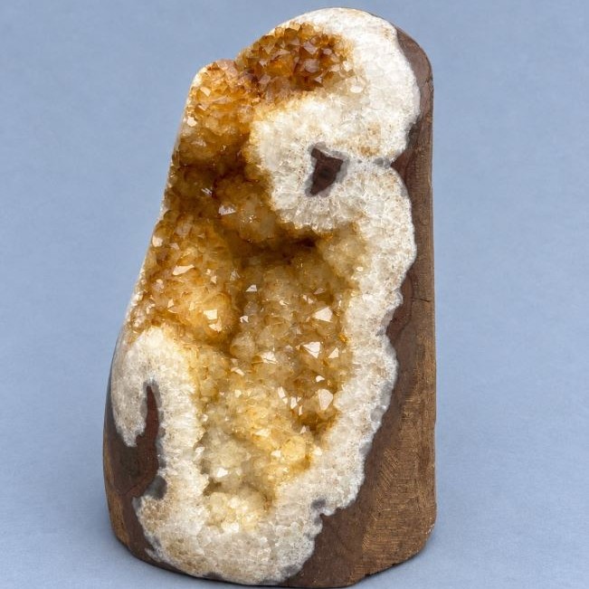 Natural stone souvenir druzy citrine, dimensions ~119x85x71 mm ± weight 906 g