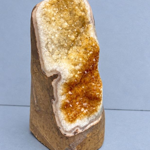 Natural Citrine druse souvenir stone, dimensions ~144x74x62 mm ±, weight ~867 g