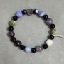 Amethyst bracelet smooth round bead 8mm+- Agate round bead 6mm+-, length 18cm +- stretch