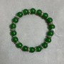 Bracelet Chrysoprase smooth round bead 8mm+- with inserts, length 18cm+- stretch