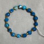 Bracelet Apatite faceted bead 8mm+- faceted rhombus 8mm+- with inserts, length 18cm +- stretch