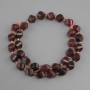Beads Tourmaline Rubellite faceted rhombus, diameter 10x8 mm+- seed bead 3 mm+-, length 37 cm+-
