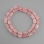 Beads Pink quartz tumbled rough, diameter 10-12x6-7, 5mm+- seed beads 3mm+-, length 41cm+-
