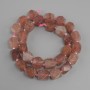 Beads Strawberry Quartz multi-faceted, diameter 11-12x9, 5-10mm+- bead 3mm+-, length 39cm+-