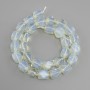 Beads Moonstone Opalite multifaceted, diameter 11-12x10-11mm± seed beads 3mm±, length 39cm±
