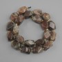 Sunstone beads faceted prism, diameter 13-15x10-12mm +- seed beads 3mm +-, length 39cm +-