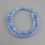 Aquamarine beads faceted cube, diameter 7x7 mm +/-, length 35 cm +/-