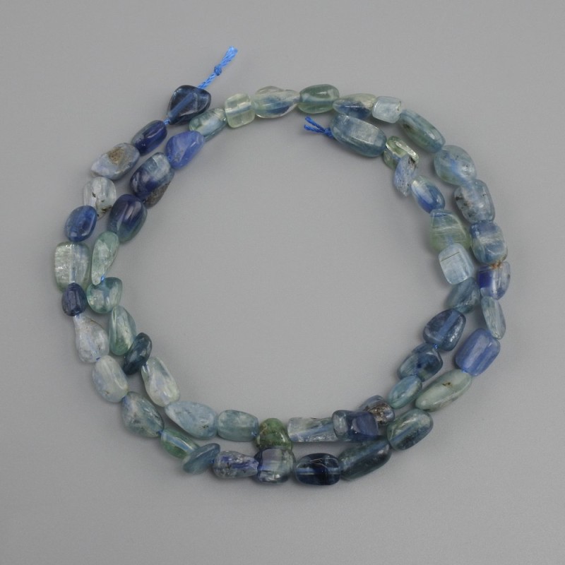 Kyanite beads, tumbled, diameter 7-10x6-7, 5mm+-, length 39cm+-