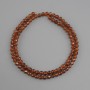Garnet Hessonite beads natural stone faceted round bead, diameter 4mm +/-, length 39cm +/-