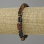 Bracelet Tiger's Eye, Bull's Eye, Falcon's Eye, faceted beads, diameter 9–11×6–7 mm ± beads 3 mm ± length 18 cm ± stretch