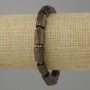 Bronzite bracelet, tumbled beads, diameter 12-13×7-8 mm ± beads 3 mm ± length 18 cm ± stretch
