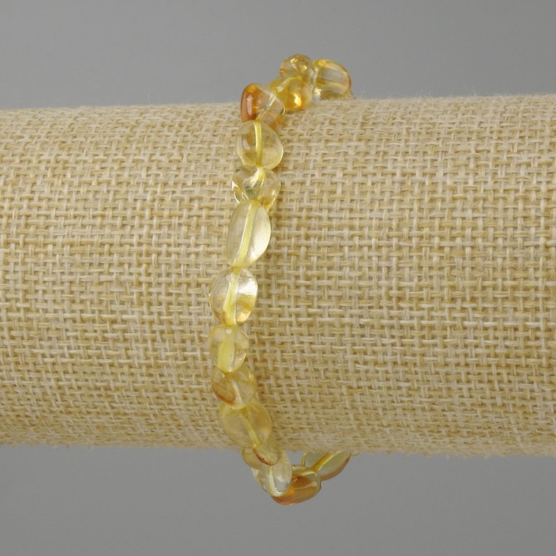 Citrine Bracelet Tumbled, diameter 5-8x5-7 mm +-, length 18 cm +- stretch