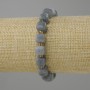 Aquamarine bracelet, faceted cube, diameter 8x8mm ± beads 3mm ±, length 18cm ± stretch