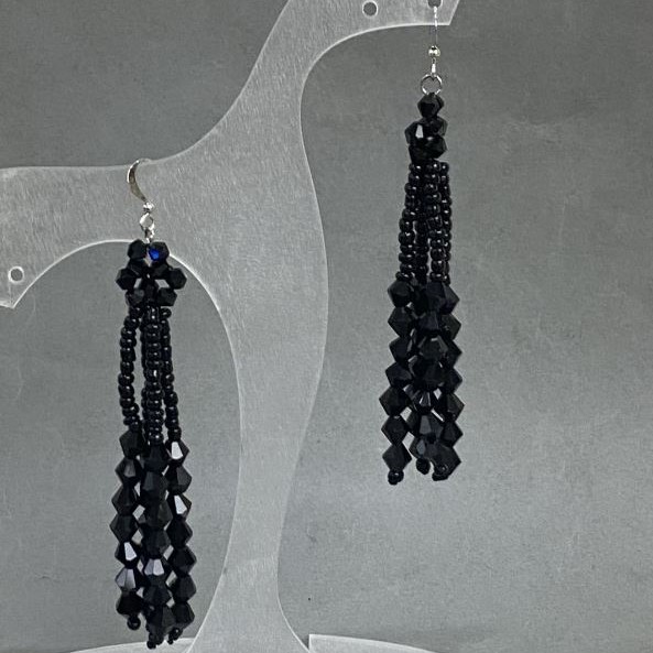 Earrings Czech crystal, length 90 mm +