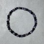 Bracelet Sapphire faceted cube 5mm+- Tourmaline Aventurine faceted cube 4mm+-, length 18cm +- stretch