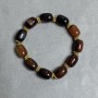 Agate barrel bracelet 14x10 mm ± with inserts, length 18 cm ± stretch