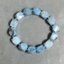 Aquamarine bracelet faceted, diameter 12×10–11 mm ± bead 3 mm ±, length 18 cm ± stretch