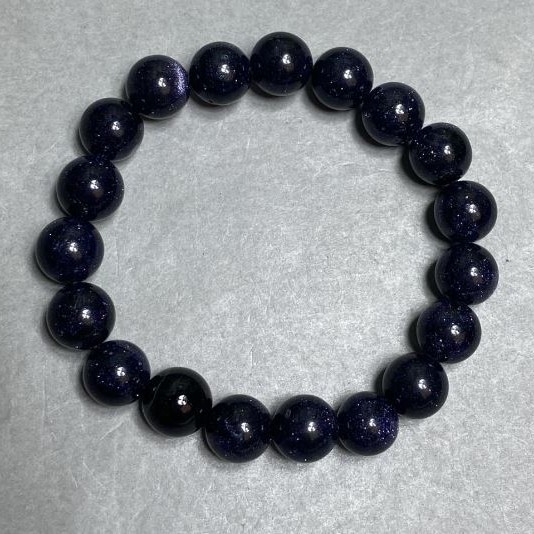Bracelet Aventurine Night of Cairo round bead 10 mm +- , length 18 cm +- stretch