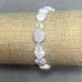 Bracelet Kachalong heart 10mm ± Adular tumbled 12mm ±, length 18cm ± stretch