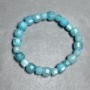 Aquamarine bracelet faceted cube 7mm+- 9mm+- , length 18cm +- on stretch