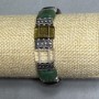 Jade and Rauch Topaz and Rock Crystal bracelet, link, diameter 16×11mm ±, length 18cm ± stretch