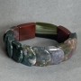 Agate bracelet, link, diameter 18x13 mm ± Moss agate 20x20 mm +-, length 18 cm ± stretch