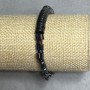 Hematite bracelet rondelle, diameter 8x2 mm ± 5x2 mm ± wave 7x5 mm +- , length 18 cm +- stretch
