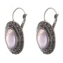 Clearance earrings Amethyst in a drop-silver setting, oval stone 2.5×1.9 cm, length 3.5 cm
