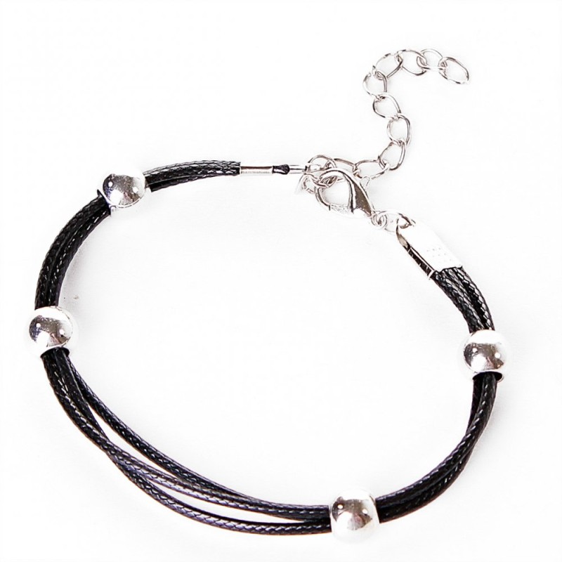 ( 18 cm ) Women's bracelet, soft, with metal elements and a convenient clasp