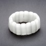 Pearl-colored Cat's Eye Bracelet on Elastic 'Link' 25×11mm