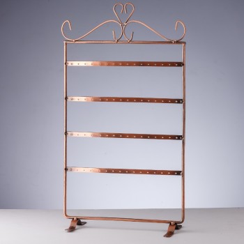 Earring display stand, 4-tier copper, 37x20 cm