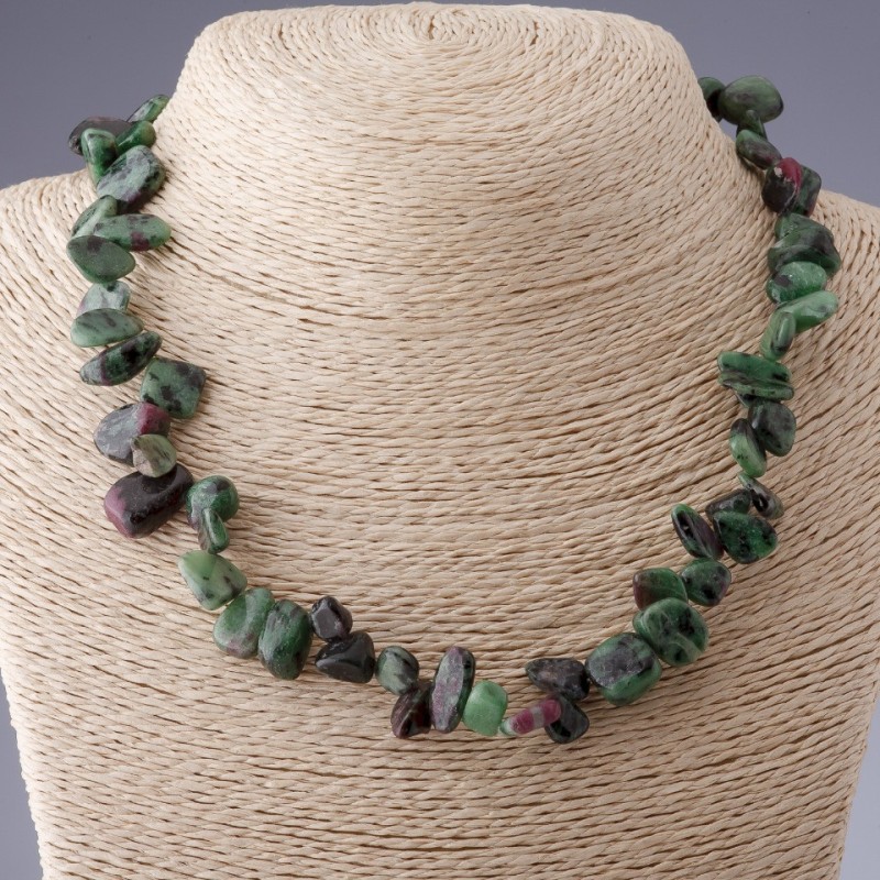 Natural zoisite necklace 'Butterfly', length 50 cm
