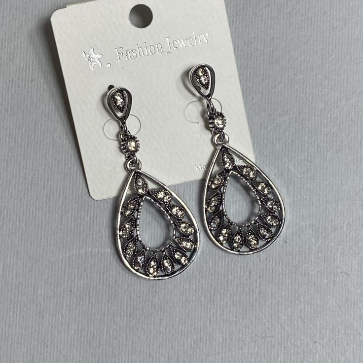 Drop earrings 'Silver Drops', length 5 cm